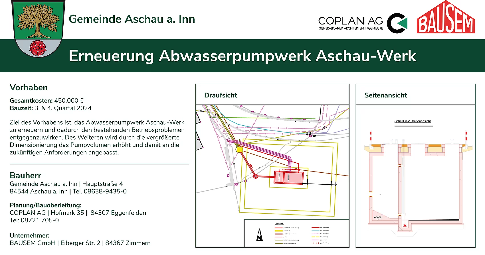 Erneuerung Abwasserpumpen Aschau-Werk